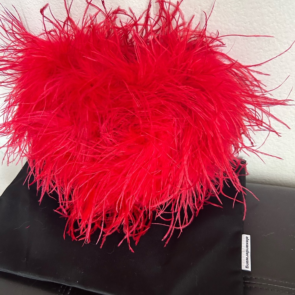 NWOT Alexander Wang Heart Pillow Ostrich Feathers Clutch Handbag - Picture 11 of 17